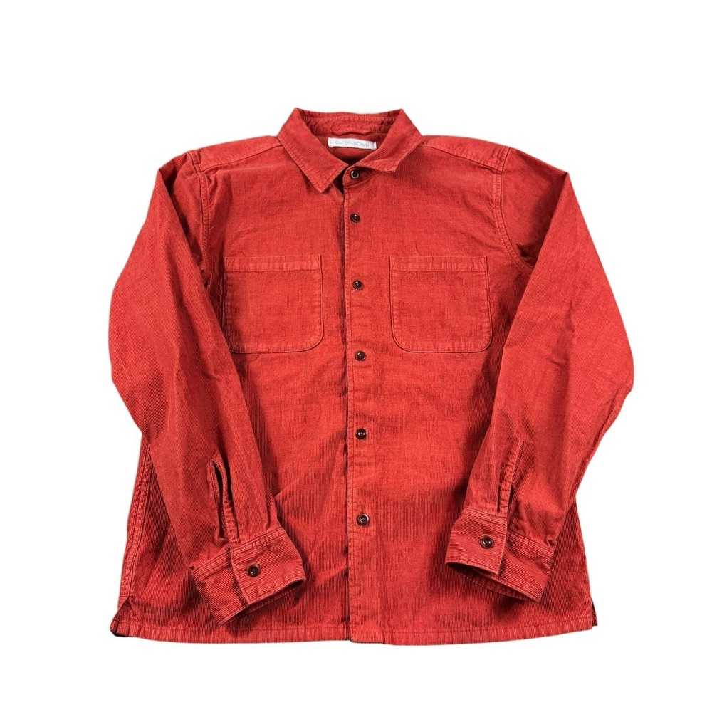 Outerknown Heavy Orange Organic Corduroy Men's L/S Button Front Size Men's Small